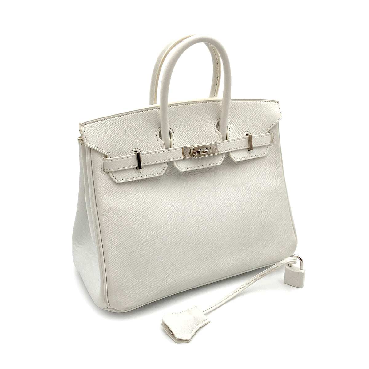 HERMES BIRKIN 25 WHITE EPSOM HAND BAG □P SHW 90264768