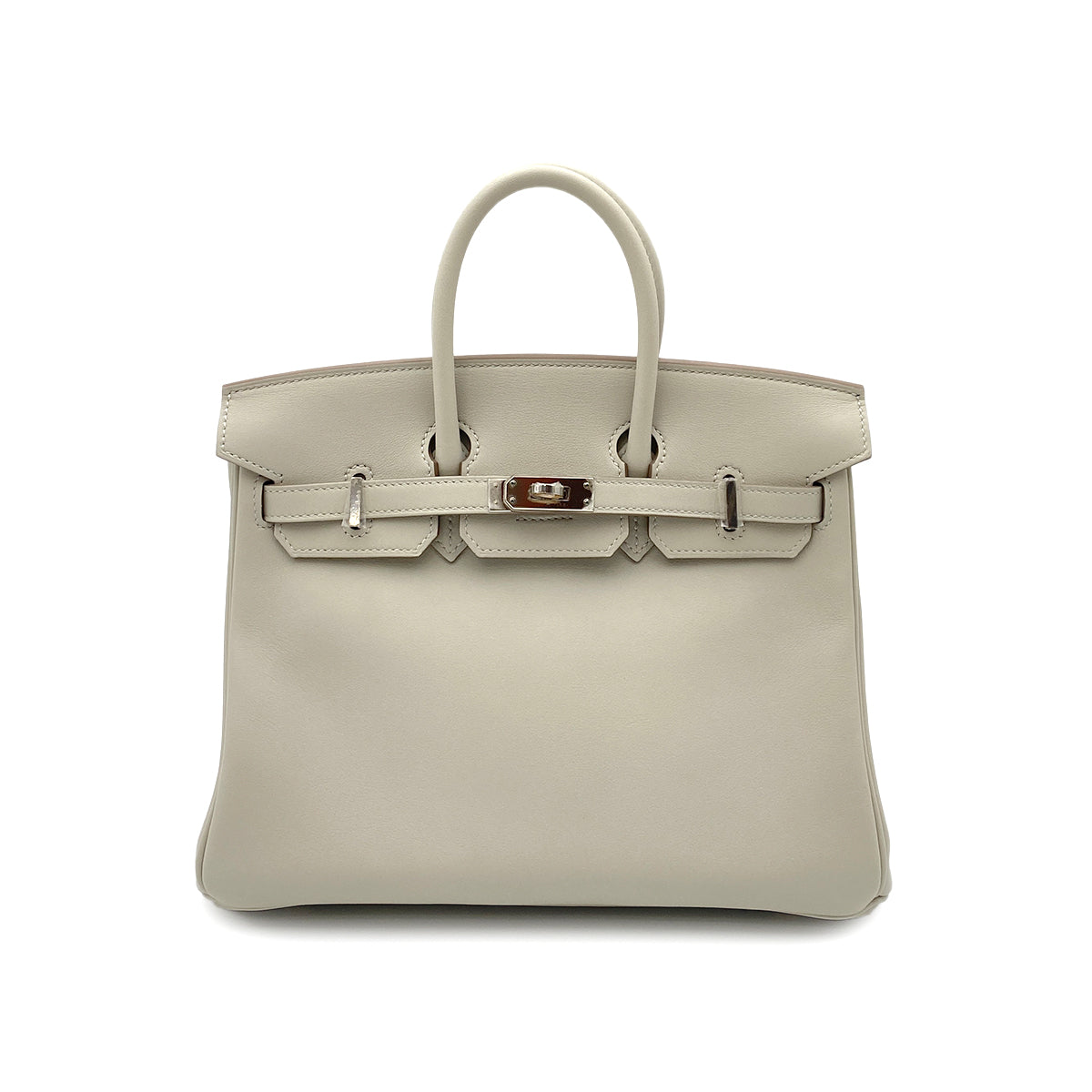 HERMES BIRKIN 25 GRIS PERLE SWIFT HAND BAG A SHW 90264791