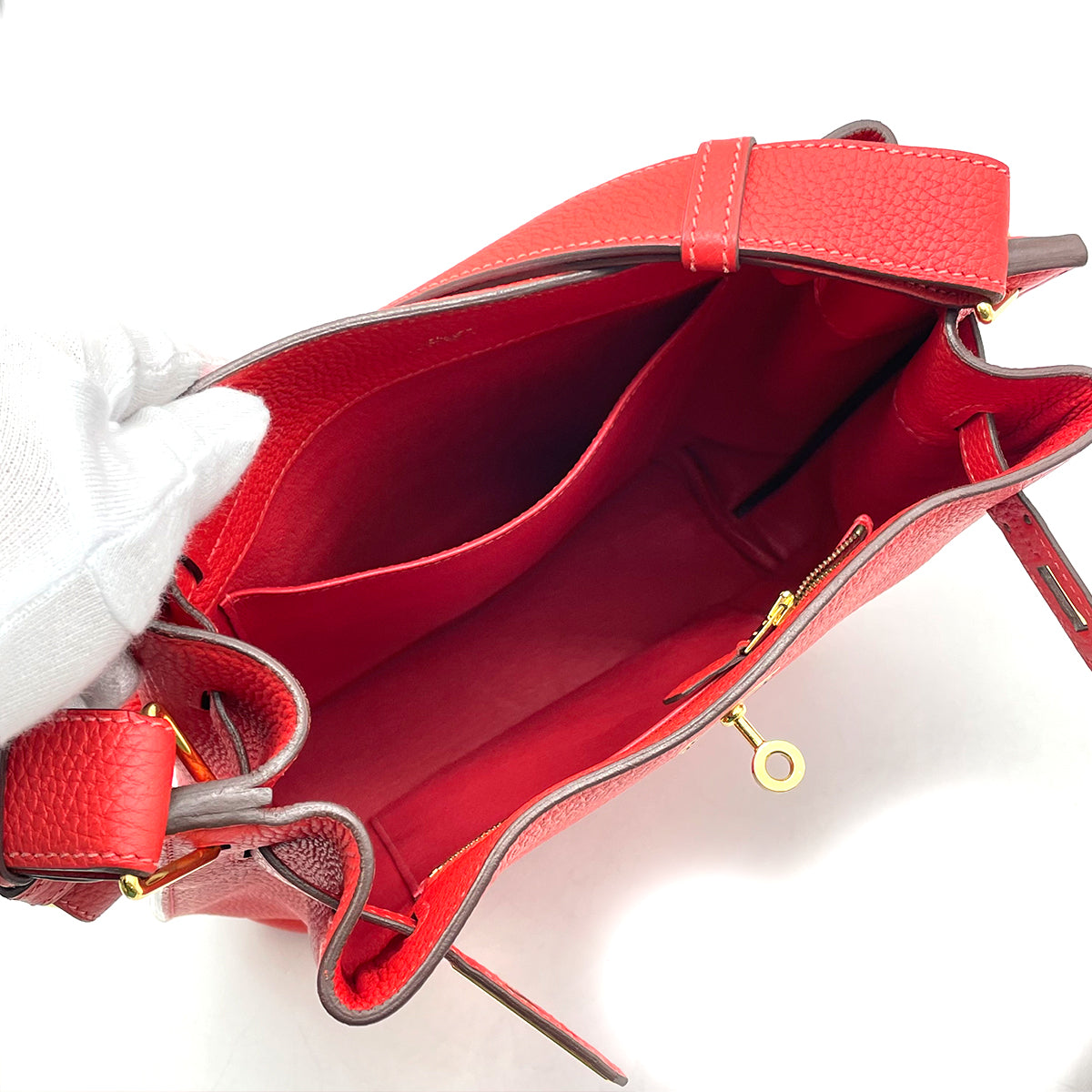 HERMES SO KELLY 26  ROUGE PIVOINE TAURILLON CLEMENCE SHOULDER BAG □R GHW 90264801