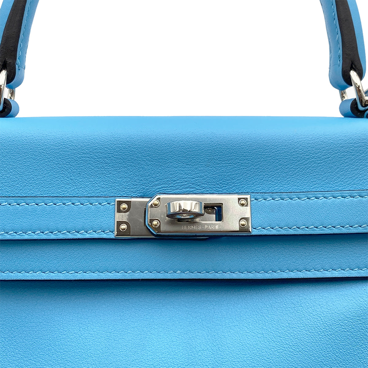 HERMES KELLY 25 RETOURNE CELESTE SWIFT HAND SHOULDER BAG W SHW 90264803