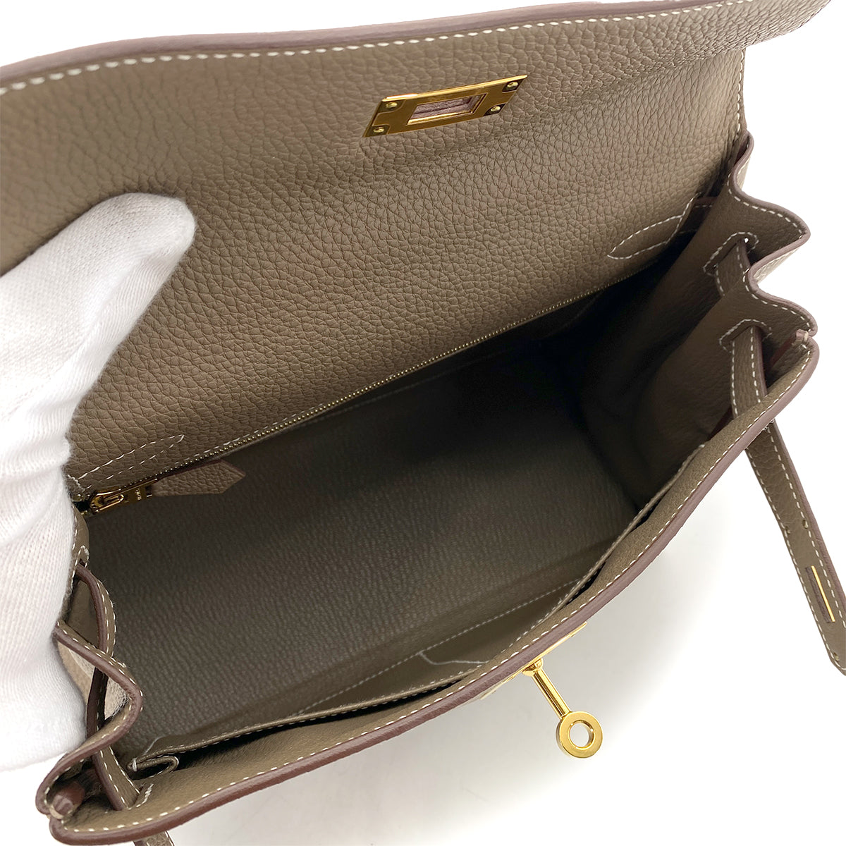 HERMES KELLY 28 RETOURNE ETOUPE TOGO HAND SHOULDER BAG B GHW 90265294