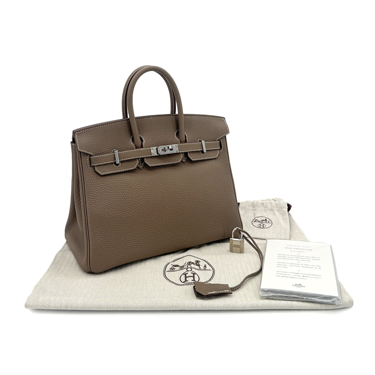 HERMES BIRKIN 25 ETOUPE TOGO HAND BAG Y SHW 90265295