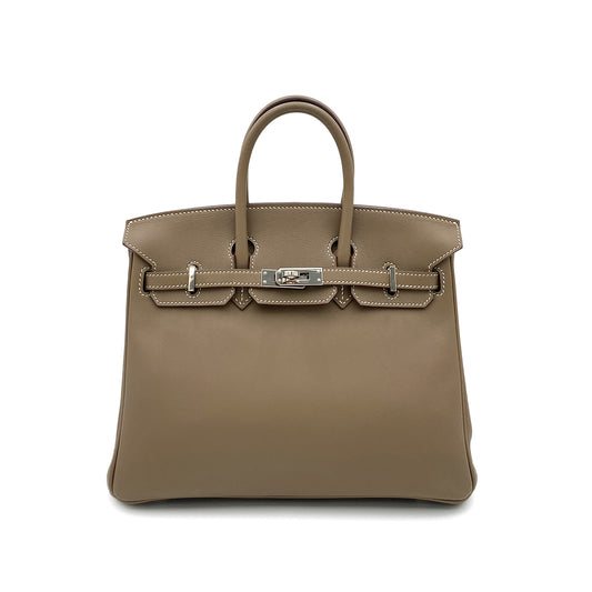HERMES BIRKIN 25 ETOUPE SWIFT HAND BAG X SHW 90265296