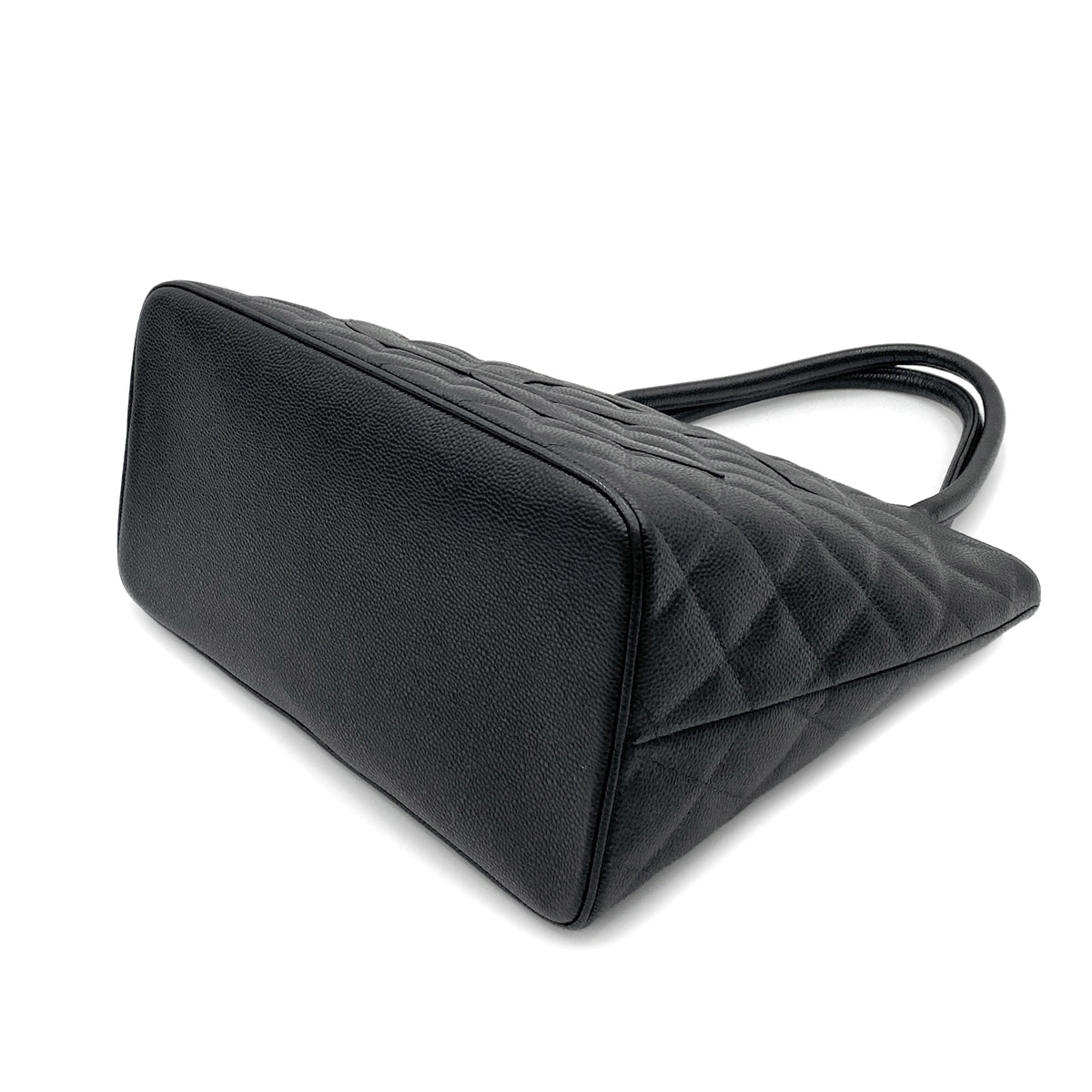 CHANEL VINTAGE MEDALLION TOTE BAG BLACK CAVIAR SKIN 90265302