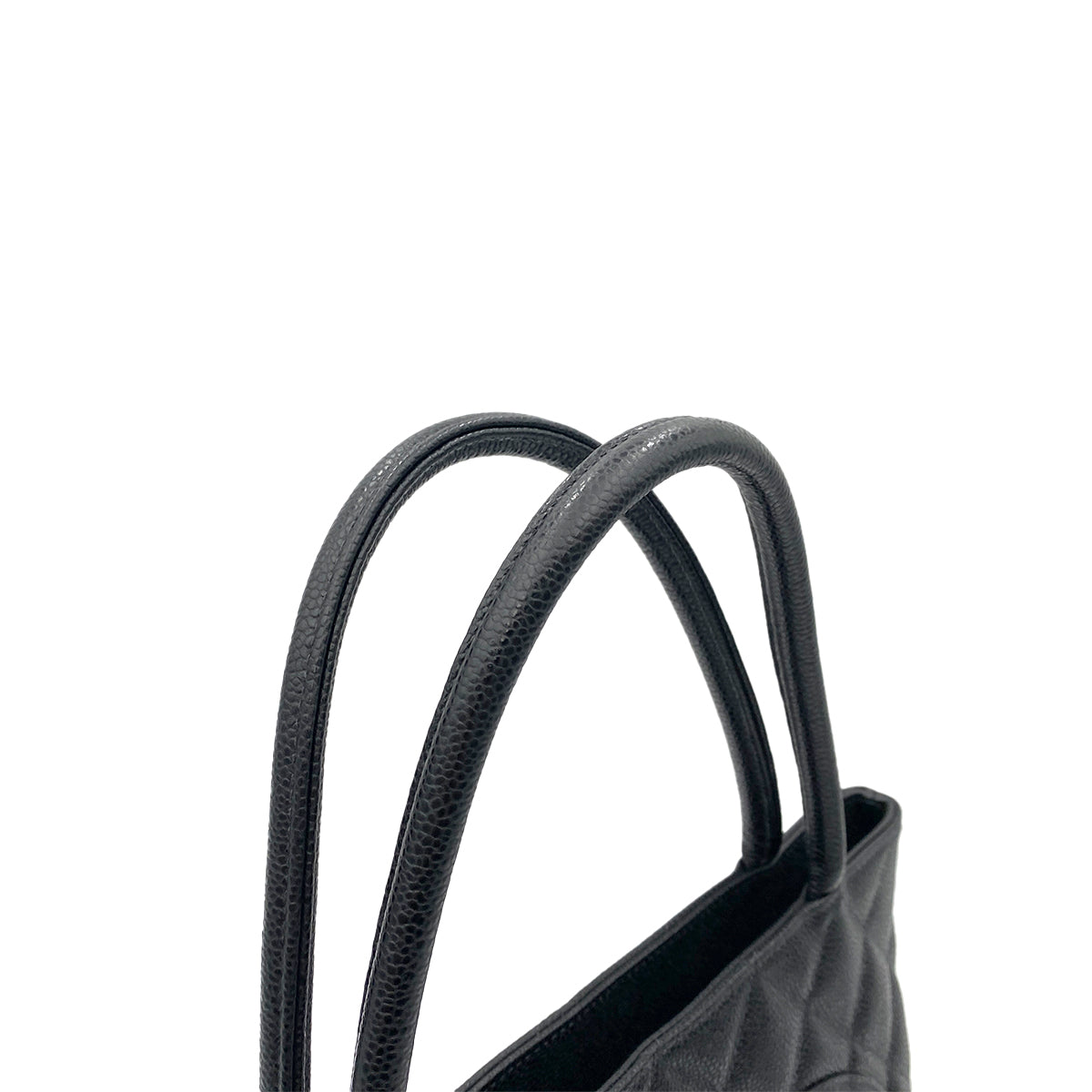 CHANEL VINTAGE MEDALLION TOTE BAG BLACK CAVIAR SKIN 90265302