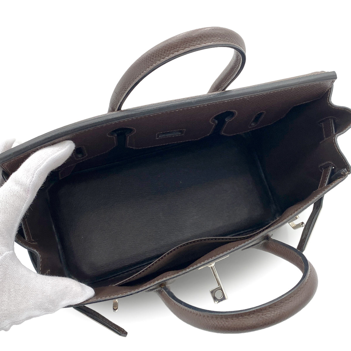 HERMES HAUT A COURROIES 28 CAFE EPSOM HAND BAG ▢J SHW 90265303