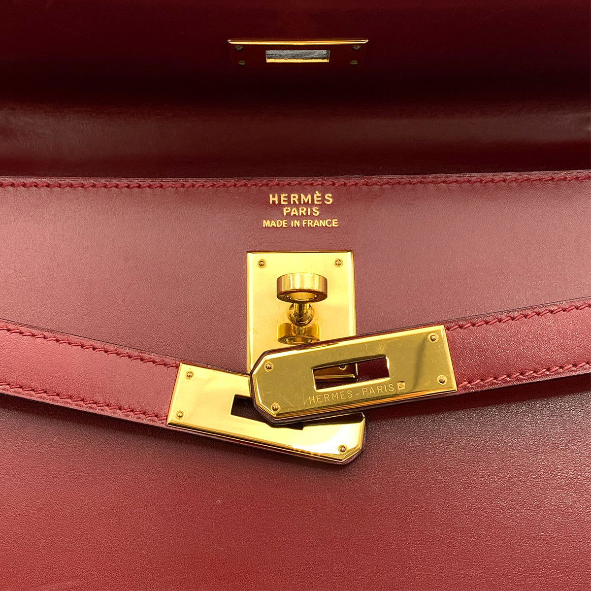HERMES KELLY 35 SELLIER ROUGE H BOXCALF HAND SHOULDER BAG 〇Z GHW 90265315