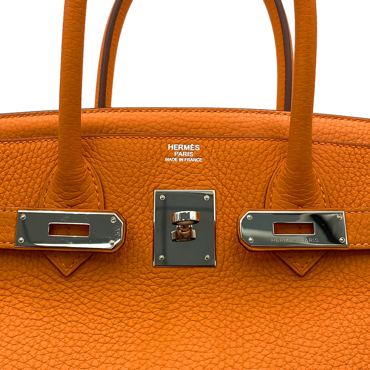 HERMES BIRKIN 30 ORANGE TAURILLON CLEMENCE HAND BAG □Q SHW 90265316
