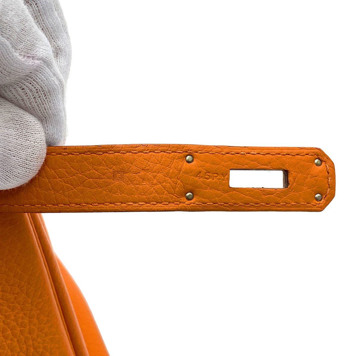 HERMES BIRKIN 30 ORANGE TAURILLON CLEMENCE HAND BAG □Q SHW 90265316