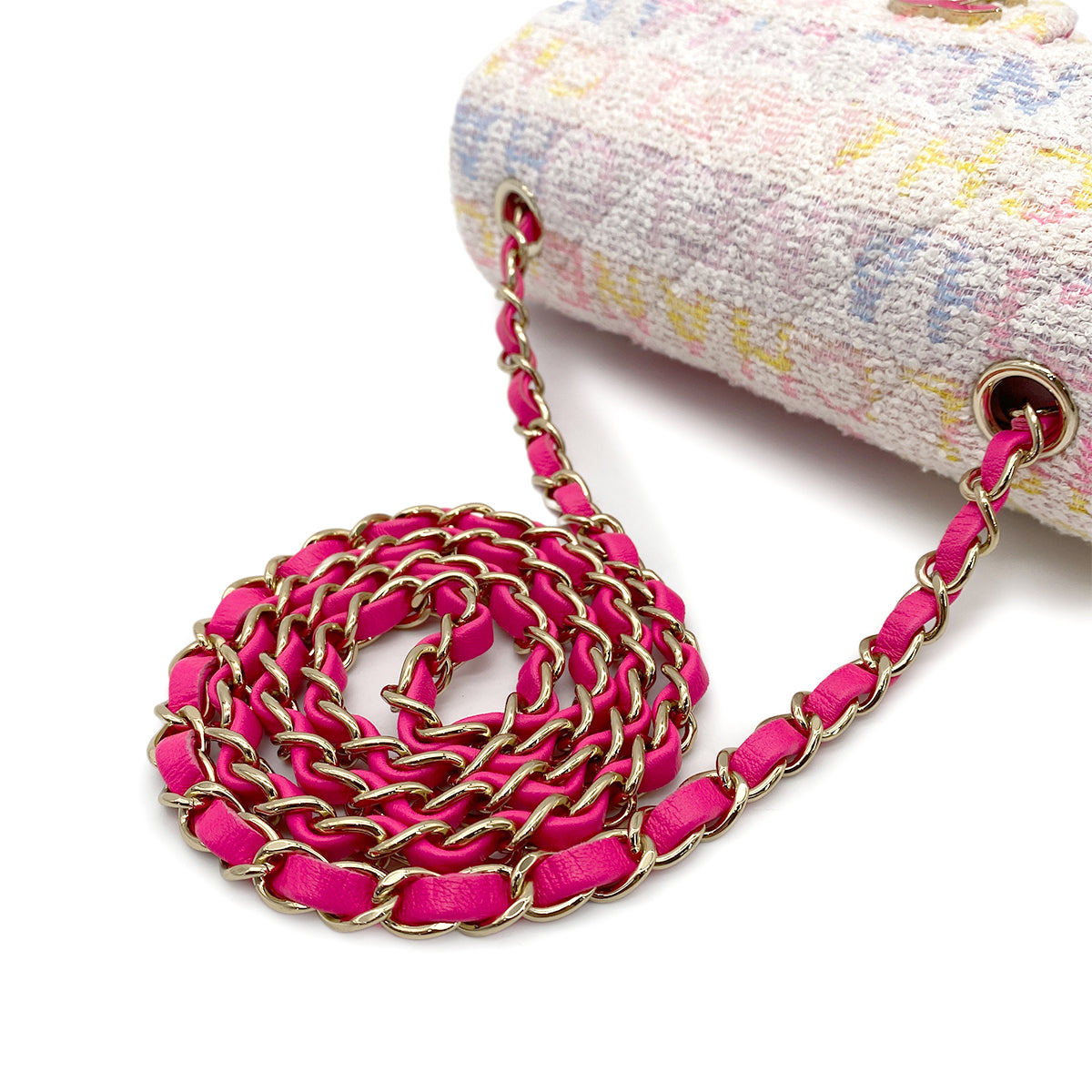 CHANEL CHAIN SHOULDER BAG MULTICOLOR TWEED 90265319
