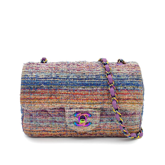 CHANEL MATELASSE CHAIN SHOULDER BAG MULTICOLOR TWEED 90265323