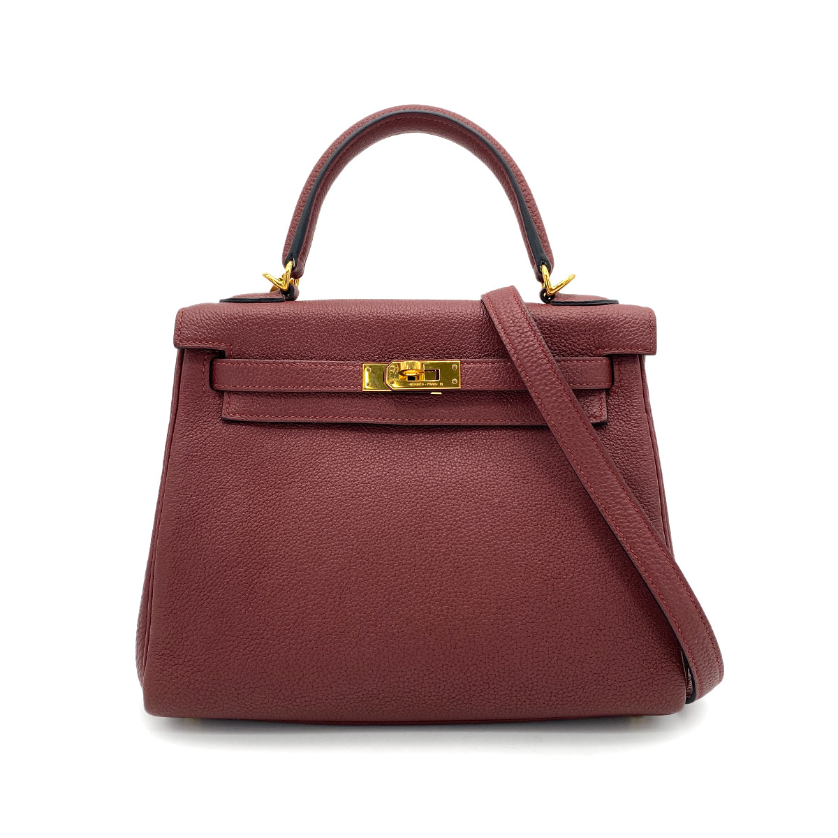 HERMES KELLY 28 RETOURNE ROUGE H TOGO HAND SHOULDER BAG Y GHW 90265324