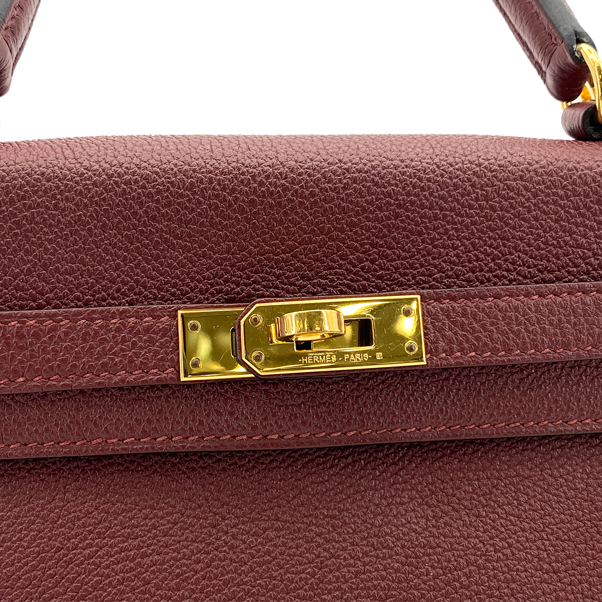 HERMES KELLY 28 RETOURNE ROUGE H TOGO HAND SHOULDER BAG Y GHW 90265324