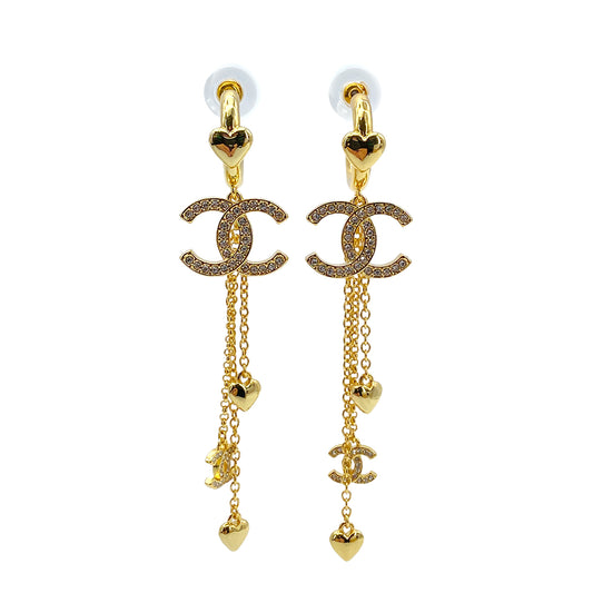 CHANEL EARRINGS COCOMARK RHINESTONE ACCESSORY B23C 90265340