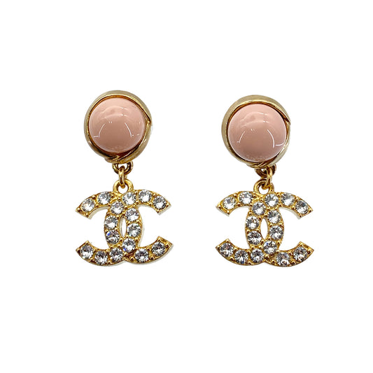 CHANEL EARRINGS COCOMARK SWING RHINESTONE ACCESSORY C22A 90265342