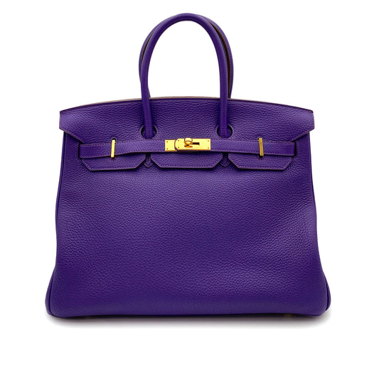 HERMES BIRKIN 35 IRIS TOGO HAND BAG □N GHW 90265590