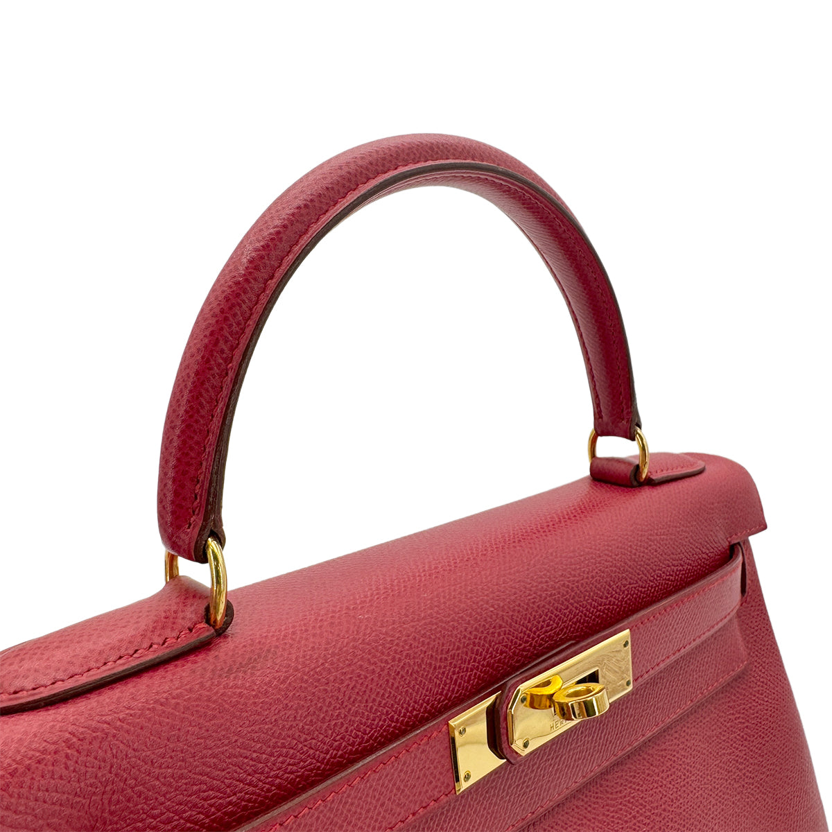 HERMES KELLY 28 RETOURNE ROUGE VIF COUCHEVEL HAND SHOULDER BAG 〇Z GHW 90265592