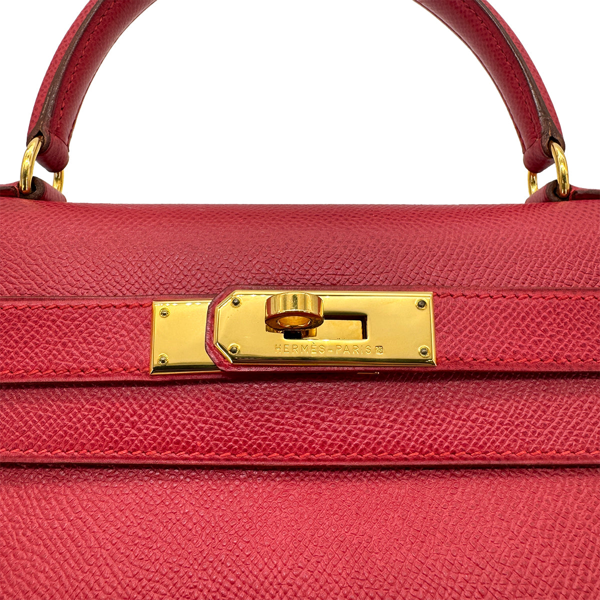 HERMES KELLY 28 RETOURNE ROUGE VIF COUCHEVEL HAND SHOULDER BAG 〇Z GHW 90265592