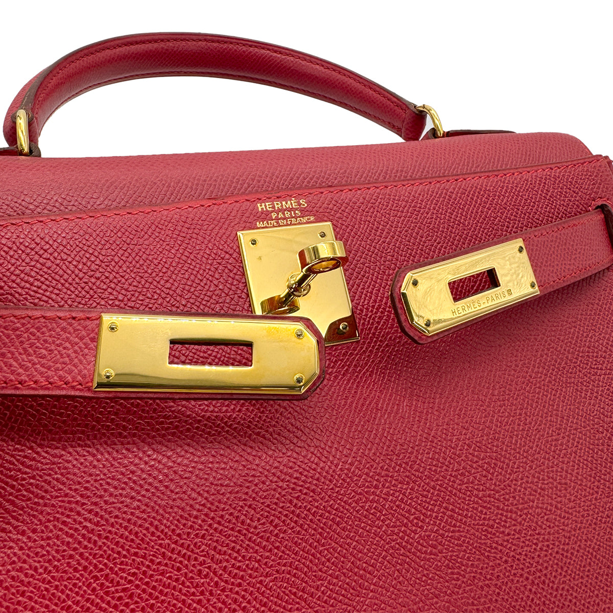 HERMES KELLY 28 RETOURNE ROUGE VIF COUCHEVEL HAND SHOULDER BAG 〇Z GHW 90265592