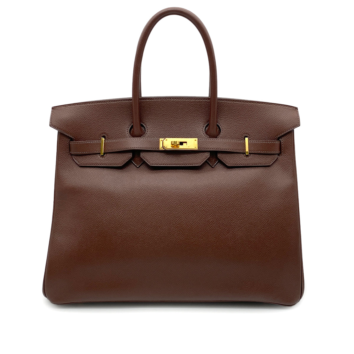 HERMES BIRKIN 35 BROWN COURCHEVEL HAND BAG □A GHW 90265600