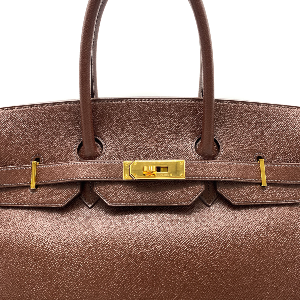 HERMES BIRKIN 35 BROWN COURCHEVEL HAND BAG □A GHW 90265600