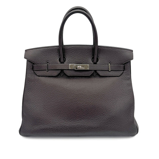 HERMES BIRKIN 35 HAVANNE TAURILLON CLEMENCE HAND BAG □G SHW 90265890