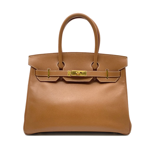 HERMES BIRKIN 30 GOLD COUCHEVEL HAND BAG □A GHW 90265893