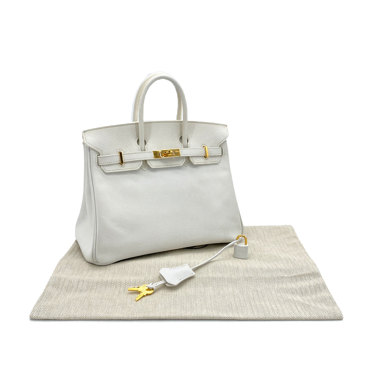 HERMES BIRKIN 25 WHITE VEAU EPSOM HAND BAG □N GHW 90265894