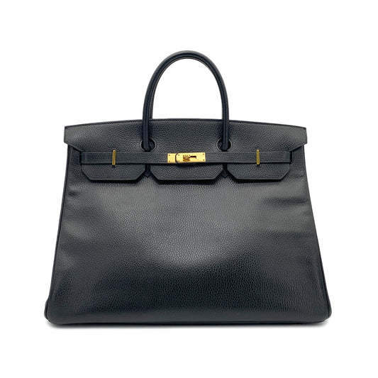 HERMES BIRKIN 40 BLACK ARDENNES HAND BAG 〇Y GHW 90265895