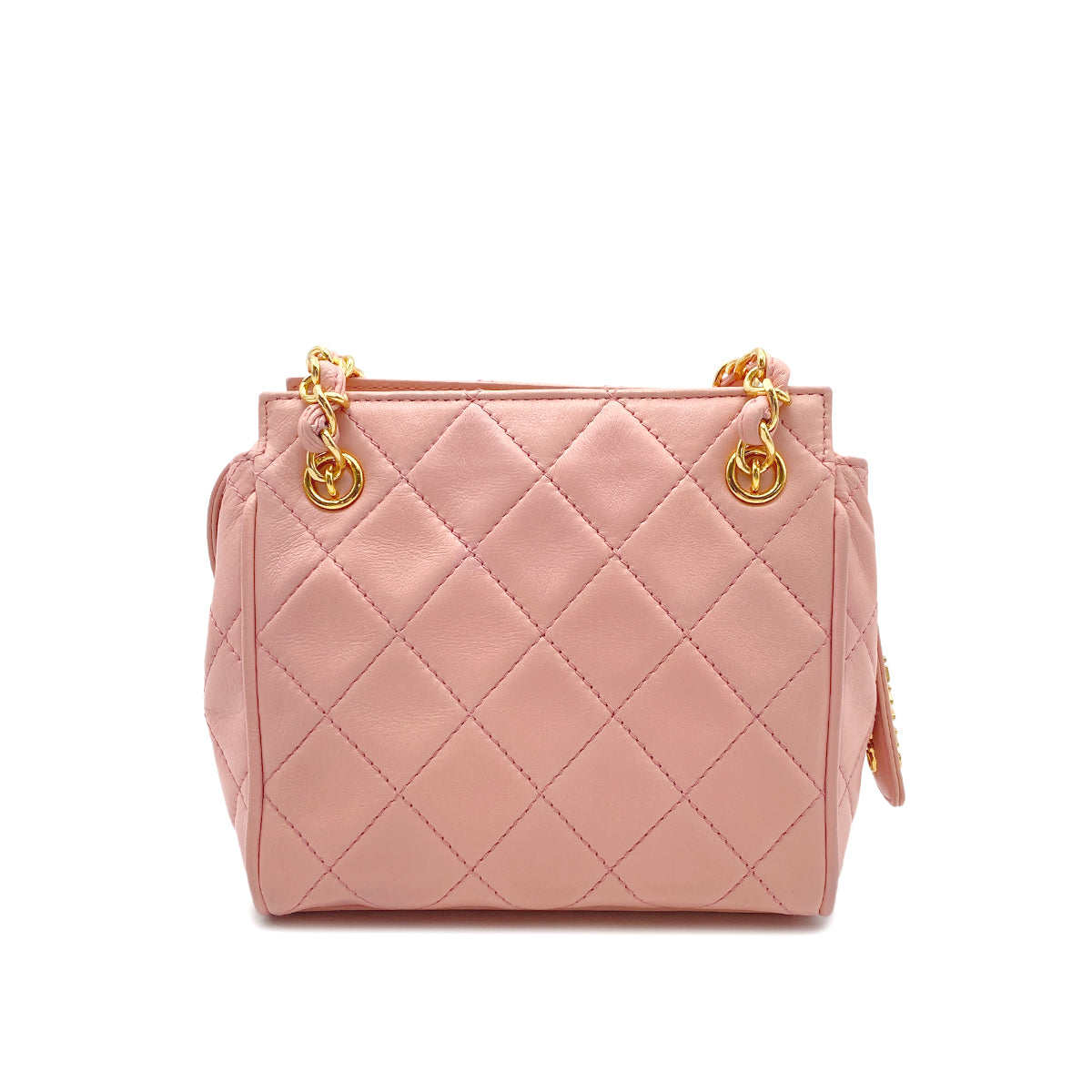 CHANEL VINTAGE MINI CHAIN SHOULDER BAG PINK LAMB SKIN 90265905