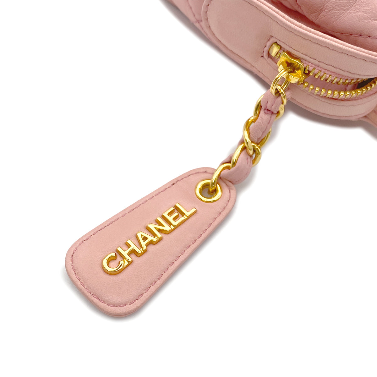 CHANEL VINTAGE MINI CHAIN SHOULDER BAG PINK LAMB SKIN 90265905