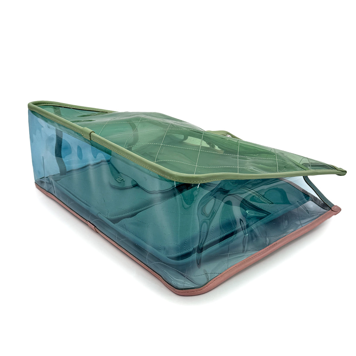 CHANEL COCO SPLASH TOTE BAG CLEAR GREEN BLUE VINYL LEATHER 90265916