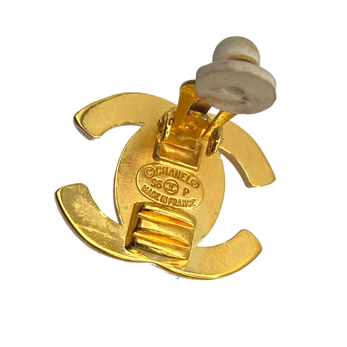 CHANEL VINTAGE EARRINGS TURN LOCK ACCESSORY 96P 90265934