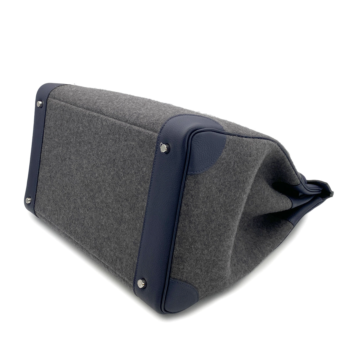 HERMES HAUT A COURROIES 40 TODOO BLEU NUIT GRIS MOYEN TOGO FEUTRE HAND BAG A 90266139
