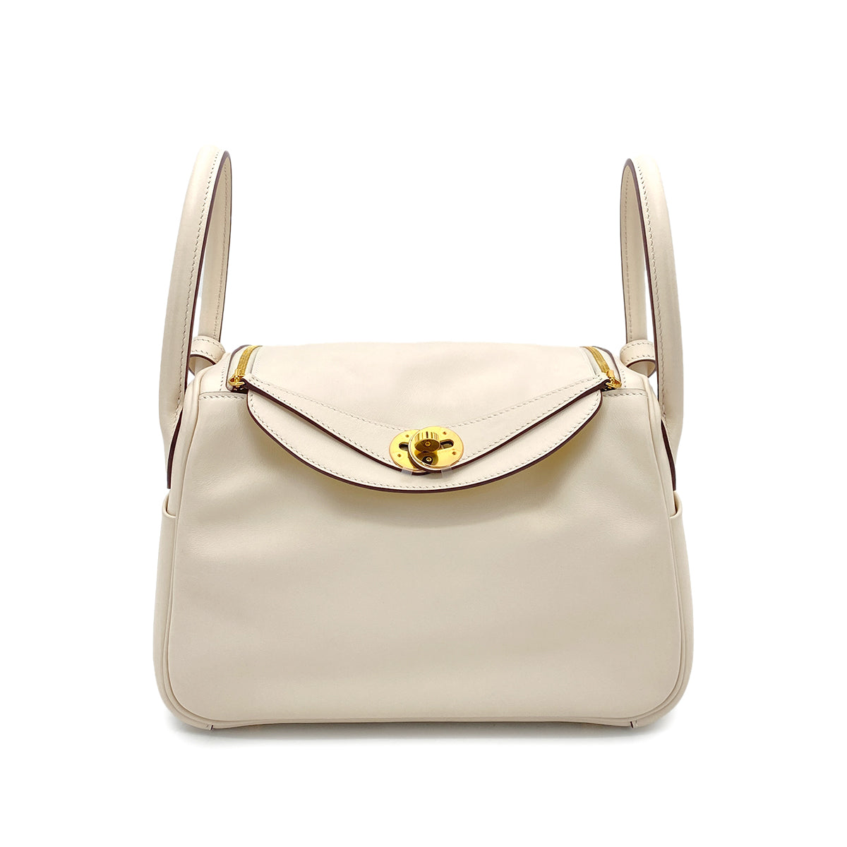 HERMES LINDY 26 VERSO NATA LIME SWIFT SHOULDER BAG U GHW 90266142