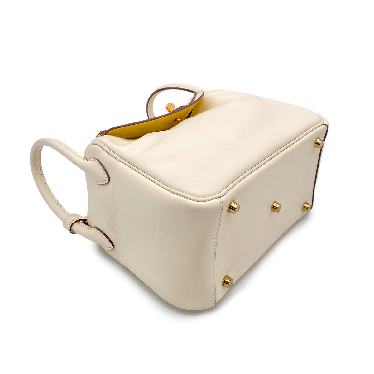 HERMES LINDY 26 VERSO NATA LIME SWIFT SHOULDER BAG U GHW 90266142