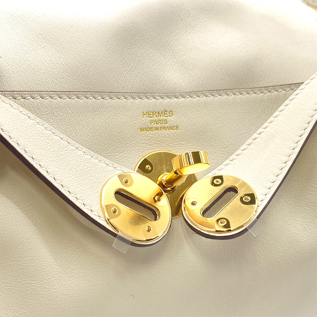 HERMES LINDY 26 VERSO NATA LIME SWIFT SHOULDER BAG U GHW 90266142