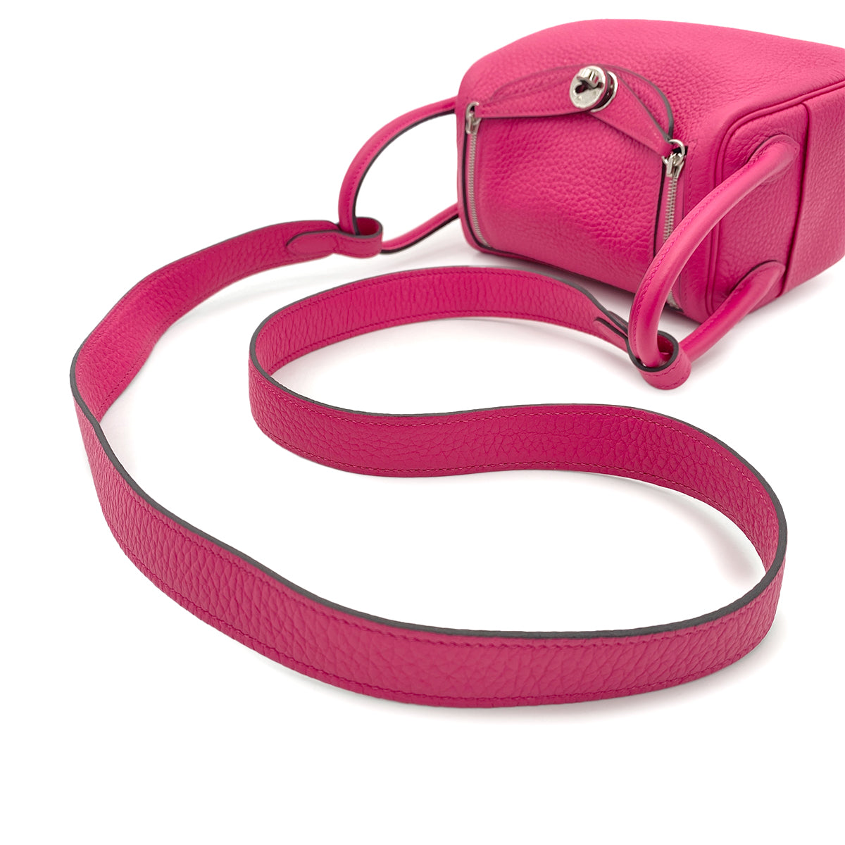 HERMES LINDY MINI 20 FRAMBOISE TAURILLON CLEMENCE SHOULDER BAG Z SHW 90266143