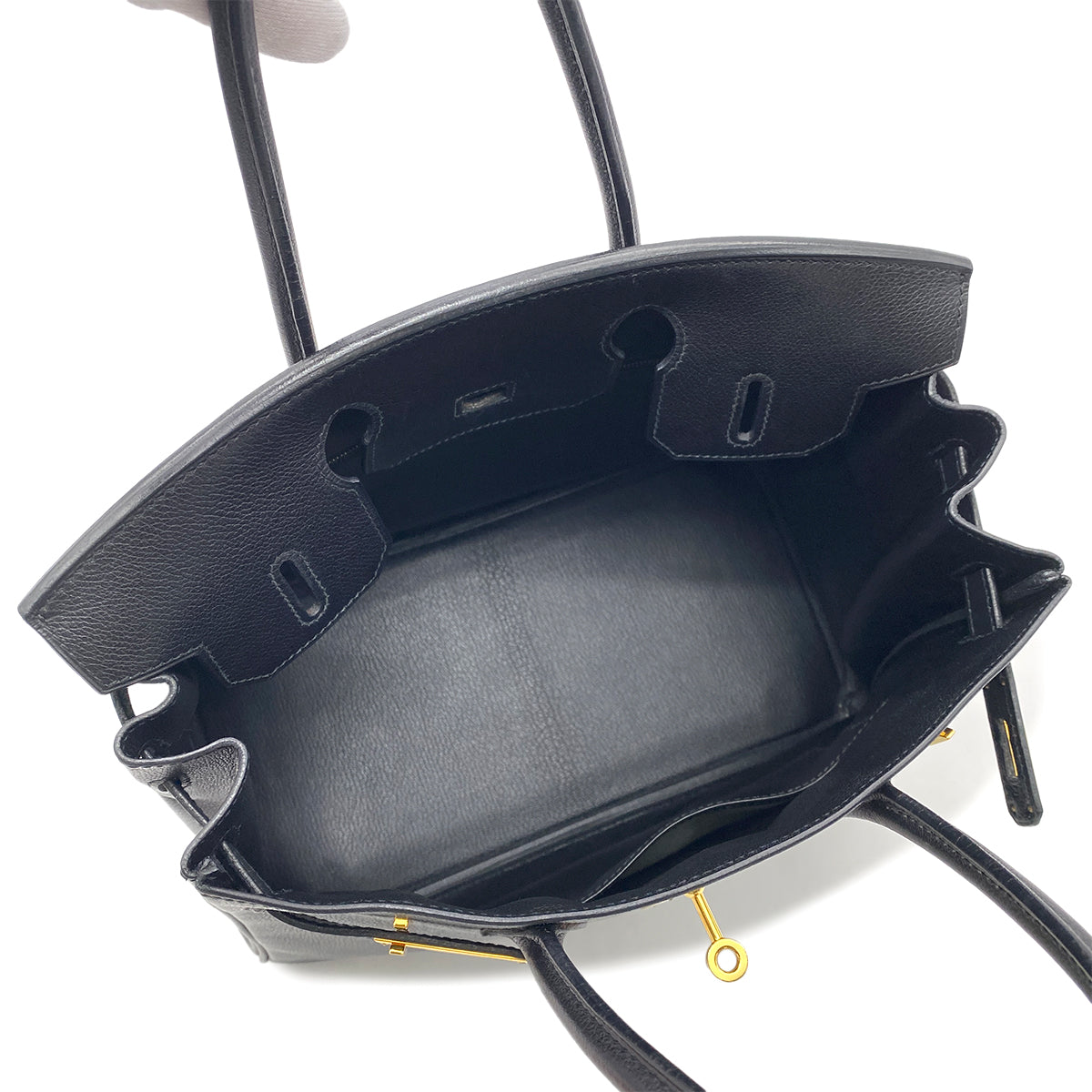 HERMES BIRKIN 30 BLACK VEAU GULLIVER HAND BAG □J GHW 90266147