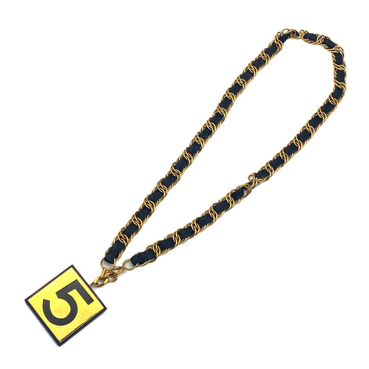 CHANEL VINTAGE NO.5 CHAIN BELT LEATHER ACCESSORY 90266157