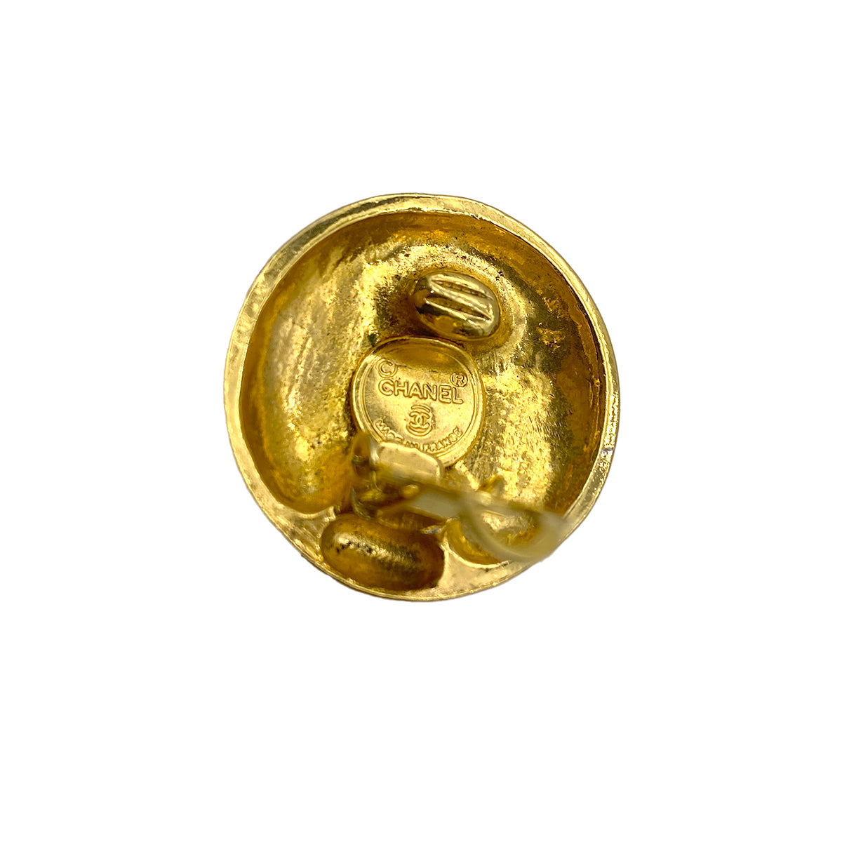 CHANEL VINTAGE EARRINGS MADEMOISELLE GOLD ACCESSORY 90266159