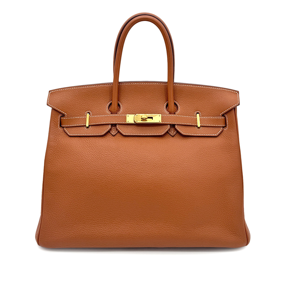HERMES BIRKIN 35 FAUVE TAURILLON CLEMENCE HAND BAG □I GHW 90266247