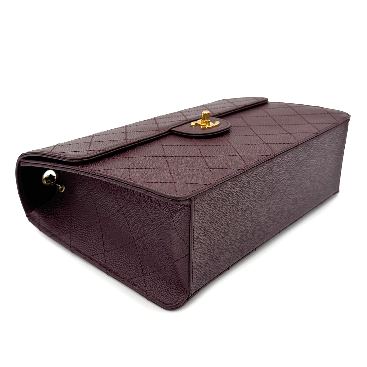 CHANEL VINTAGE MATELASSE CHAIN SHOULDER BAG BORDEAUX CAVIAR SKIN 90266251