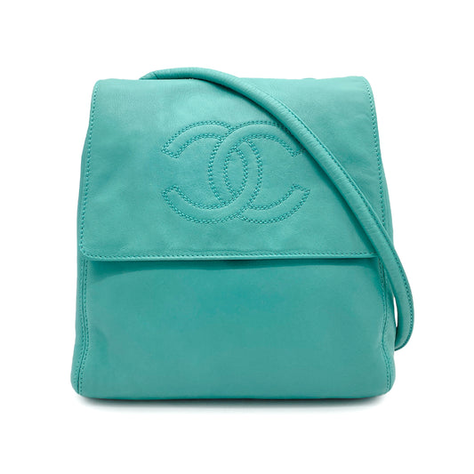 CHANEL VINTAGE BIG COCO SHOULDER BAG LIGHT BLUE LAMB SKIN 90266252