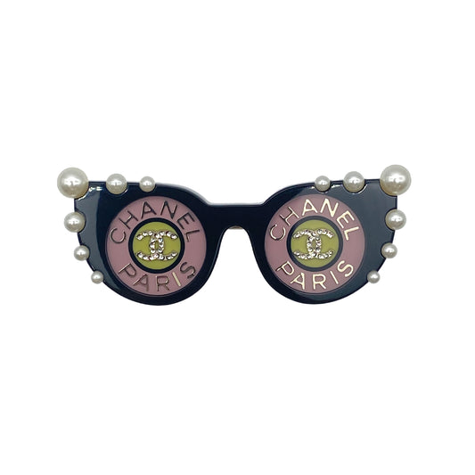 CHANEL BROOCH SUNGLASSES MOTIF COCOMARK FAUX PEARL ACCESSORY 17C 90266423