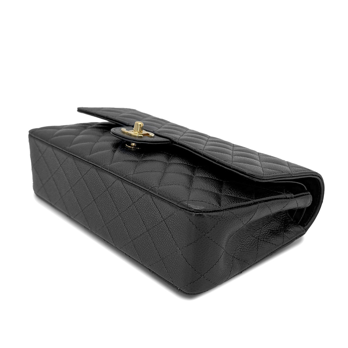 CHANEL VINTAGE CLASSIC FLAP MEDIUM CHAIN SHOULDER BAG BLACK CAVIAR SKIN 90266425