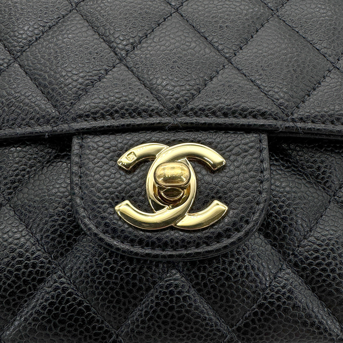 CHANEL VINTAGE CLASSIC FLAP MEDIUM CHAIN SHOULDER BAG BLACK CAVIAR SKIN 90266425