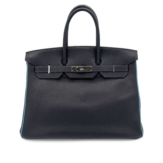 HERMES BIRKIN 35  BLEU NUIT BLEU JEAN TOGO HAND BAG □H SHW 90266438