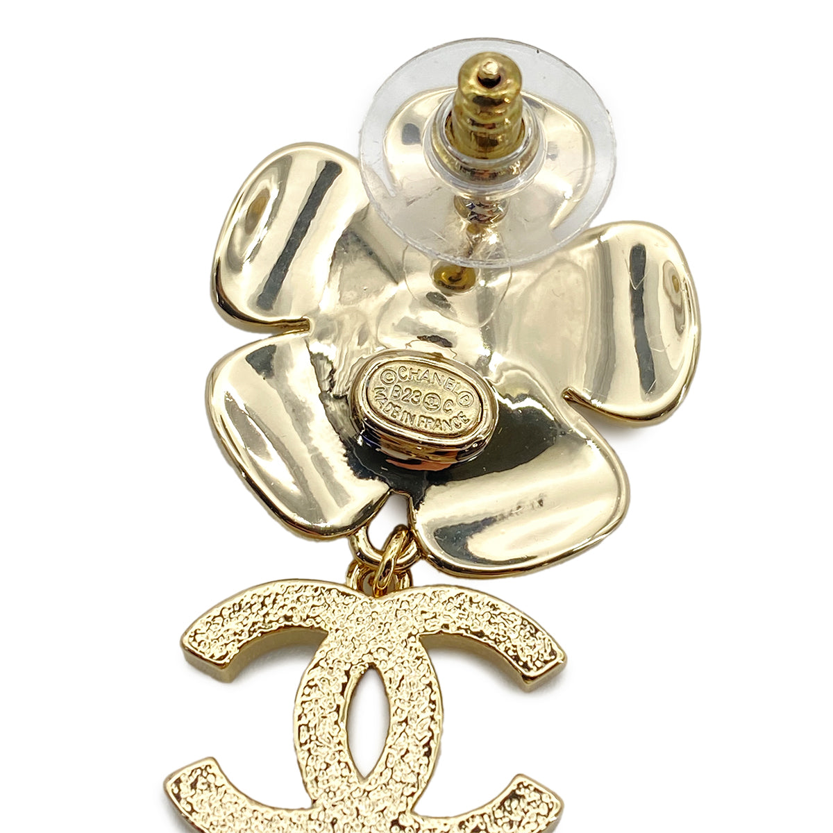 CHANEL EARRINGS COCOMARK SWING FAUX PEARL RHINESTONE ACCESSORY B23C 90266447