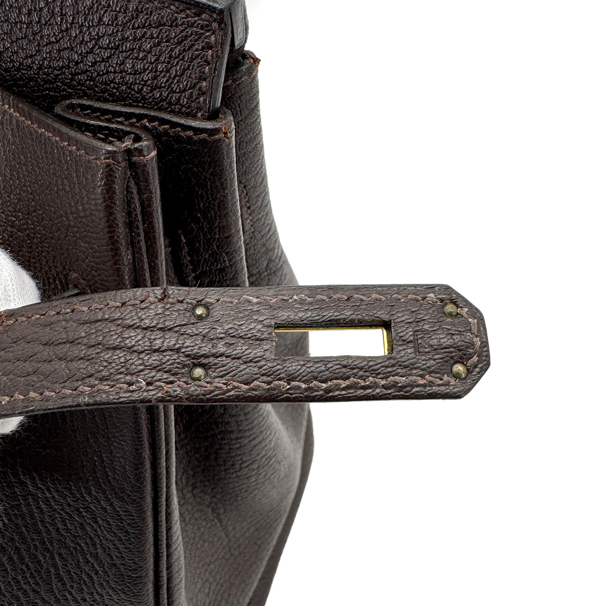 HERMES HAUT A COURROIES 32 COCAON CHEVRE HAND BAG □K GHW 90266450